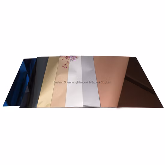 201 304 316 Grade Acier Inoxydable 8K Miroir No. 4 Panneau Décoratif Brossé Feuille et Plaque en Acier Inoxydable