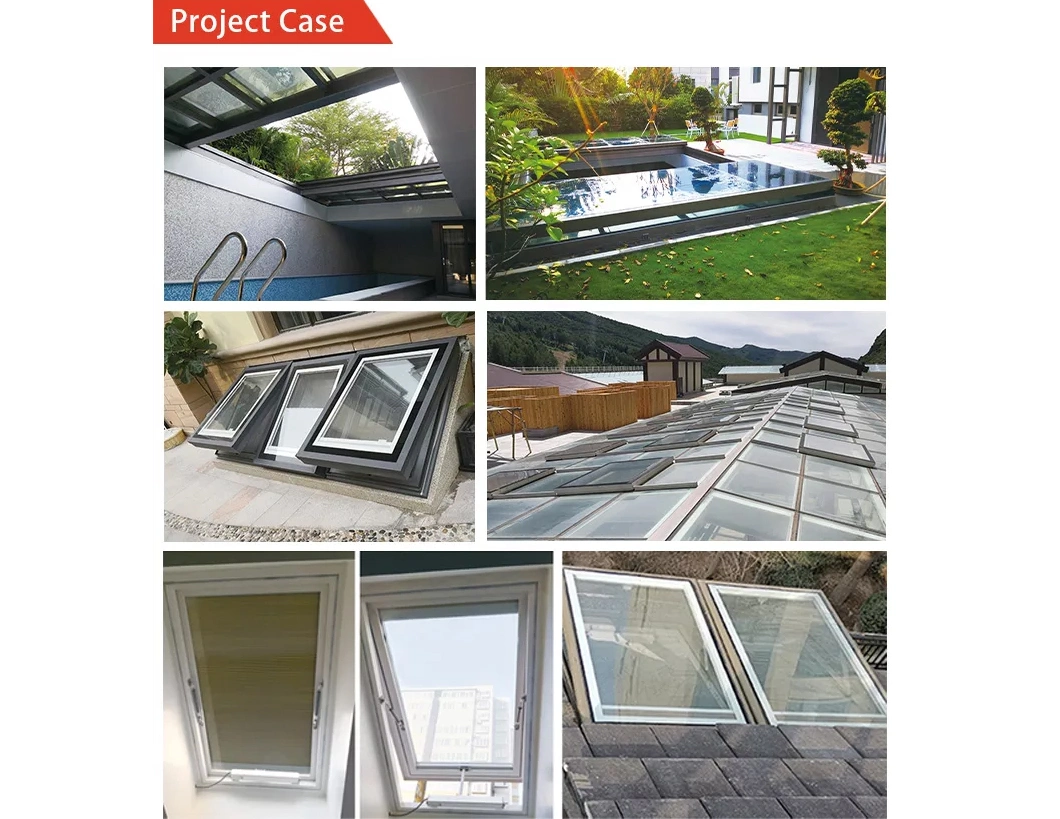 Window Roof Window Skylight Magnetic Screen Design Aluminium Tempered Glass Aluminum Alloy New Customized Swing Customized Size