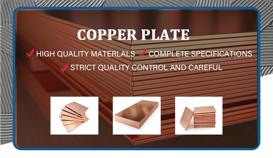 Cathode C10100 Non-Alloy 99.99% Copper Brass Metal Plate Customized